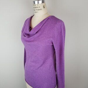 100% Cashmere Lavender Drape Neck Sweater Pullover Ladies Size Med by Kirkland
